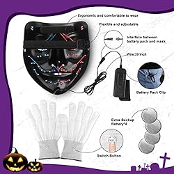 STONCH Halloween Mask Skeleton Gloves Set, 3 Modes