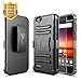 NageBee Belt Clip Holster Kickstand Case Compatible with ZTE Blade Vantage/Fanfare 3/Avid 4 /Tempo X/AVID (557) /ZFive G/ZFive C LTE (Z557BL,Z558VL)/Tempo GO w/[Tempered Glass Screen Protector]-Black