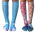 JINSEY 2 Pair Mermaid Photo 3D Printing Knee High Socks