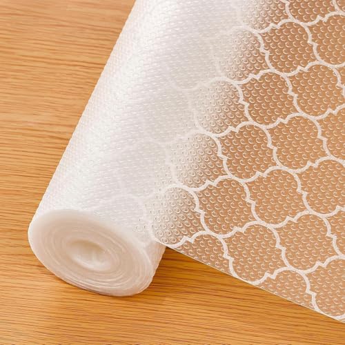 Shelf Liner for Kitchen(45×500cm) Non Adhesive Drawer Mats,Non-Slip Food Grade EVA Drawer Liner waterproof and oilproof cabinet liner for Shelf, Refrigerator, Counter Top, kitchen cabinets and Desk
