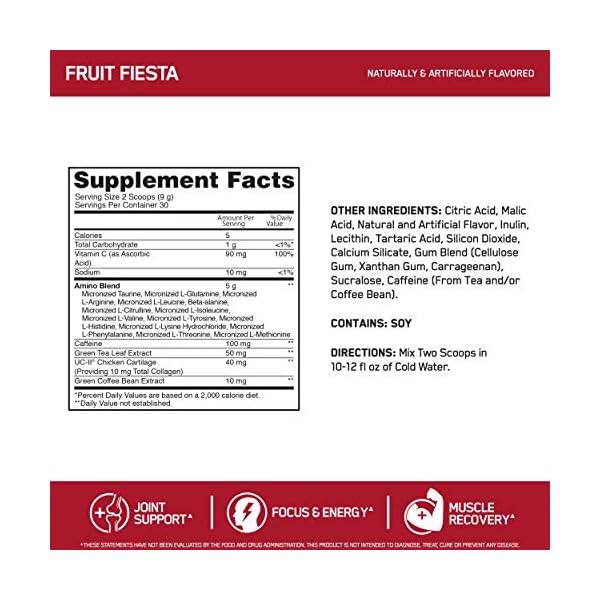 Optimum Nutrition Amino Energy + Collagen Powder Pre Workout, Post