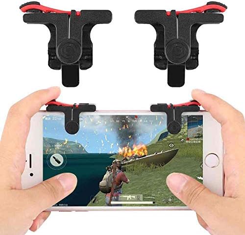 Go Hooked Fire Button Shooter Controller for PUBG (5 x 3 x 2 cm, Black and Red)