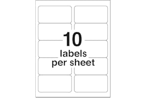 10 per Page Labels, Blank White Permanent Adhesive Shipping Address Labels for Laser/Ink Jet Printer, 2" x 4", 10-UP Labels (