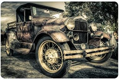 Old Car Vintage Classic Custom Doormat Entrance Mat Floor Mat Rug Indoor/Outdoor/Front Door/Bathroom Mats Rubber Non Slip Size 23.6 x 15.7 inches