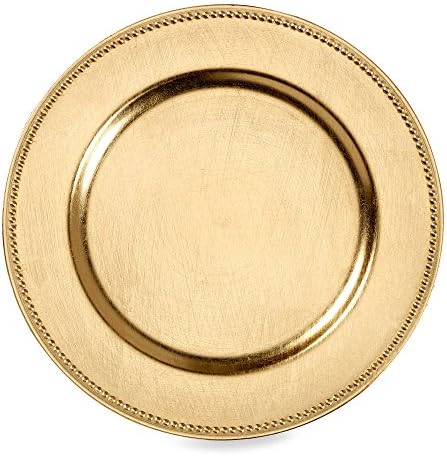 Beaded Charger Plate, Set of 6 (Gold)