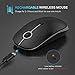 Rechargeable 2.4GHz Wireless Bluetooth Mouse, Jelly Comb Slim Noiseless Optical Wireless Mouse with Bluetooth, USB or Type C Connection,Easy-Switch up to 3 Device MS04