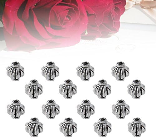 SUPXOV 100Pcs Charms Beads Silver Lead Free Free Tibetan Style Durable Beads for Decorating