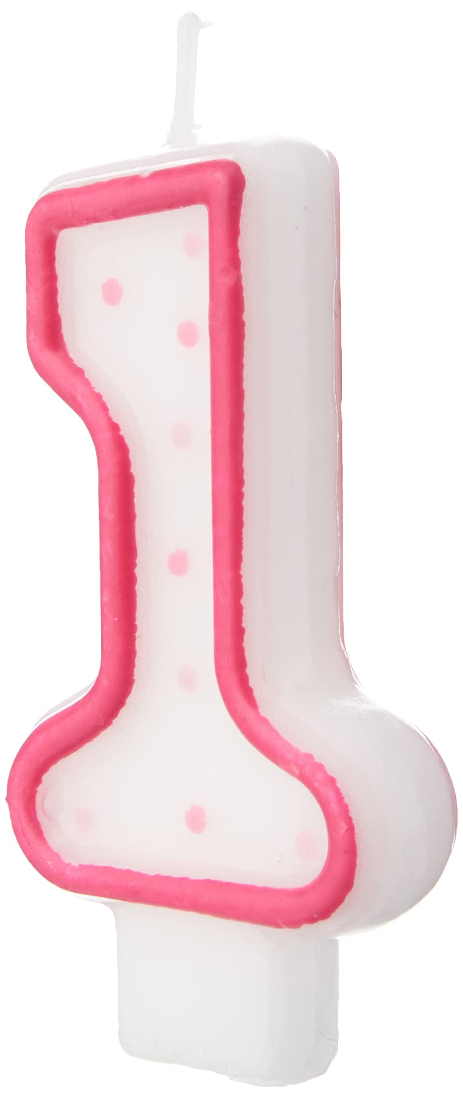 Qualatex Candle Age 1, 1st Birthday Candle, Birthday Cake Candle Age 1 First Birthday, 25989, Pink