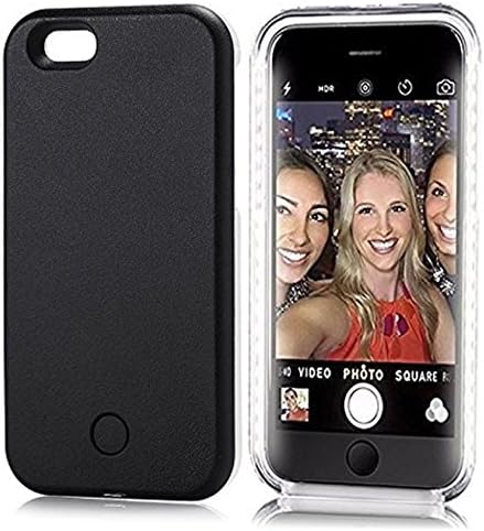 iPhone 6 LED Selfie Case, SELFIELITE Illuminated Phone Case for iPhone 6 &amp; iPhone 6s (Midnight Black)