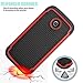 Motorola Moto E Case, Moto E 1st Gen Case, Tekcoo(TM) [Tmajor Series] [Red/Black] Shock Absorbing Hybrid Rubber Grip Plastic Impact Defender Rugged Slim Hard Case Cover Shell for Moto E 2014