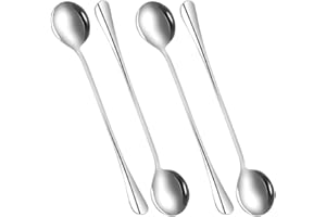 Set of 4 Long Handle Spoons - 9-Inch Stirrers for Iced Tea and Coffee