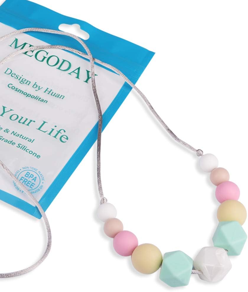 Baby Teething Beads Necklace for Mom to Soothe The Teething Baby in Your Arms,Infant Teether Toy,New Mom Jewerly