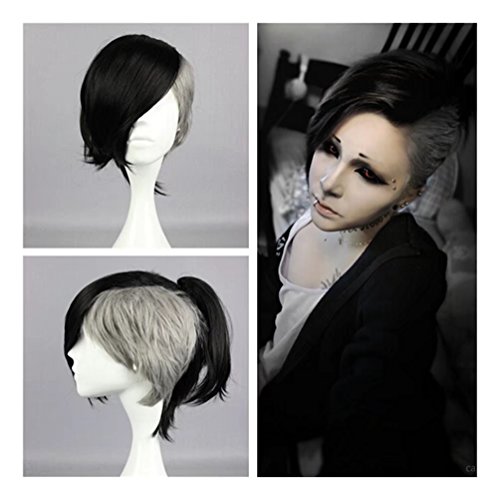 Kadiya Two Colors Mixed Fashion Halloween Cosplay Costume Wigs Syntehtic Hair