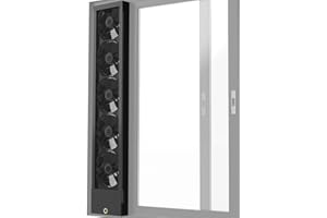 AMCHIXIN 33.5-35.4 Inch Vertical Window Exhaust Fan for Sliding Windows – Fit Window Top and Bottom Frames Securely Tool-Free Setup with Adjustable Speeds for Smoky Spaces Bedroom, Attics with Poor Ventilation