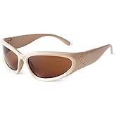 ADE WU Wrap Around Fashion Sunglasses for Women Men Trendy y2k Swift Oval Futuristic Rave Sun Glasses Goggles