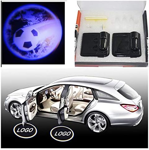2X Football Car Door Welcome Ghost Shadow Puddle Spotlight Laser Projector LED 3D Astronaut Courtesy Emblem Logo Light Fit Ford, BMW, VW, Audi, Toyota, Honda etc