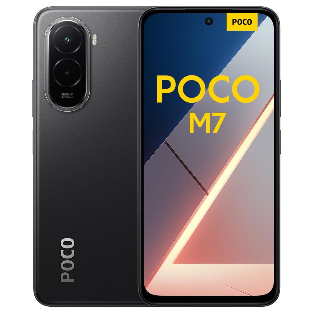 XIAOMI Poco M7, Smartphone 6+128GB, 6,9" FHD+ 144Hz Display, Snapdragon 685, 50MP AI-Zweifach-Kamera, 7000mAh, Schwarz