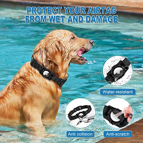 Dog Collar for Airtag, Reflective Adjustable Pet Collar for Apple