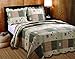 Greenland Home Sedona 100% Cotton Quilt Set, Twin (2 Piece), Gray