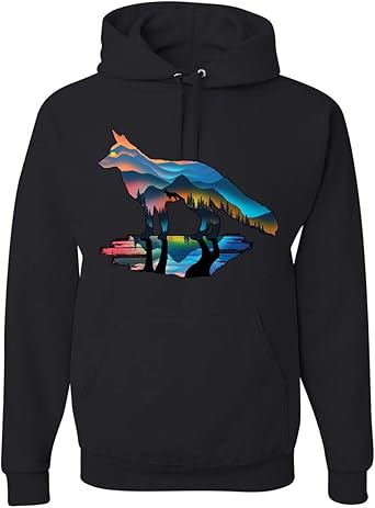 trippy wolf hoodie
