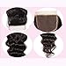 Beauty Forever Hair Brazilian Natural Wave Virgin Hair Weave 3 Bundles with 1 Piece Lace Closure 100% Unprocessed Human Hair Extensions Natural Color 95-100g/pc (14 16 18+12 free part)