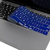 Kuzy - NAVY BLUE Keyboard Cover for Touch Bar Models NEWEST Release 2017 & 2016 - MacBook Pro 13 (A1706) & MacBook Pro 15 (A1707) with Touch ID Silicone Skin - NAVY BLUE