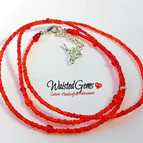 Waist Beads Red Size 36 to 39 inches ,Summer Jewelry, Beach Wear, Waistbeads, bikini, Belly chain, Belly Button Ring, african waist beads, Bikini