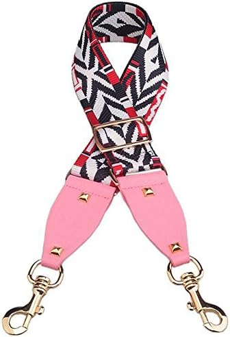 Myathle 2" Wide Purse Strap Replacement Guitar Style Colorful Canvas Crossbody Bag Straps for Handbags
