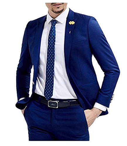 Botong slim fit royal blue wedding suits 2 pieces men s…