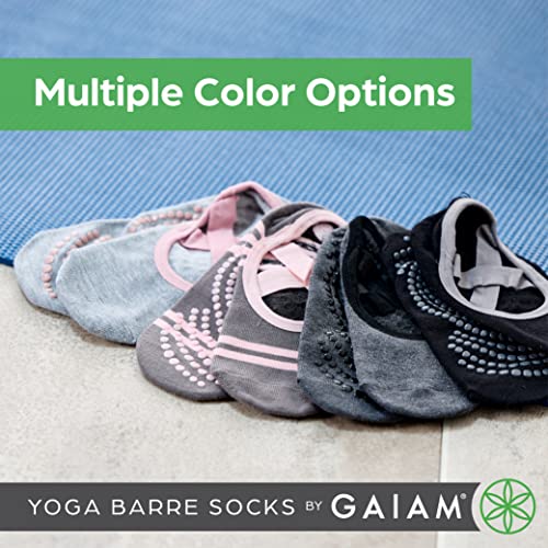 Gaiam Grippy Barre Socks for Extra Grip in Standard or Hot Yoga, Barre