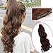 Synthetic Claw Ponytail Heat Resistant Handy Jaw Pony Tail One Piece Long Wavy Curly Soft Silky for Women Lady Girls 18'' / 18 inch (medium brown)