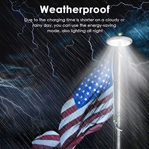 HC Display Solar Flag Pole Light, Super Bright 111 LED Flagpole Light, Fits Most Flag Poles, Energy Saving LEDs with 2 Modes Auto On/Off Night Lighting