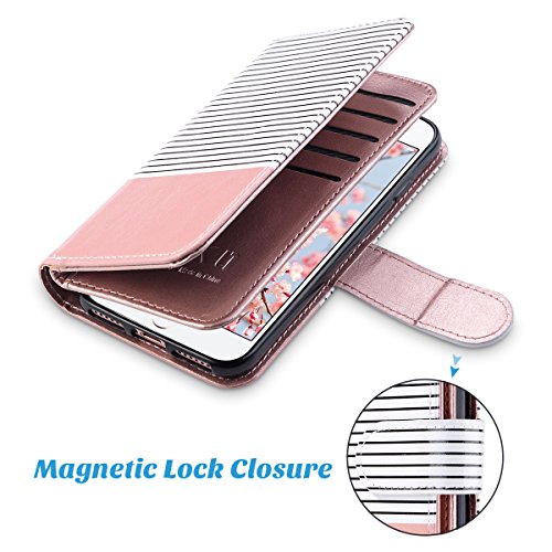 image for ULAK iPhone 7 Case Wallet, Flip iPhone 8 Wallet Case,Premium PU Leathe