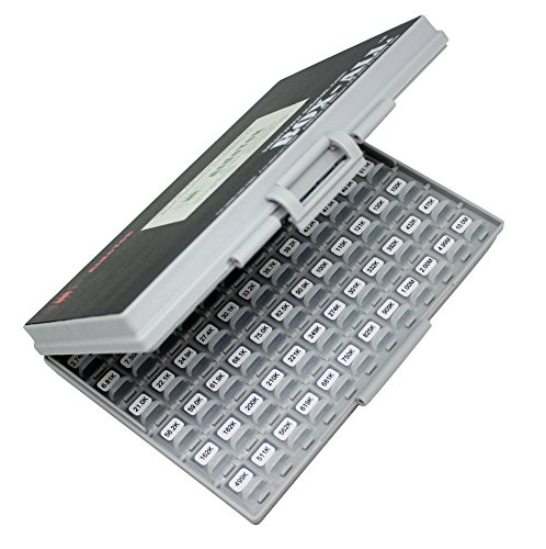 AideTek 0603 Size,Surface monnt Resistor SMD SMT 144 Values, 100pc/value 1% Sample Resistor Kit Distributed in Box-All Enclosure E96 Serial 0ohm to 1mohm Designer Kit  Free Tweezers - Thumbnail 6