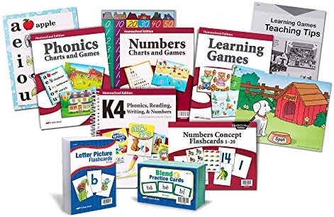 K4 Essential Parent Kit Cursive - Abeka 4 Year Old Kindergarten Teacher Lesson Plans, Games and Teaching Aids for Phonics, Reading, Cursive Writing, and Numbers Combo Pack