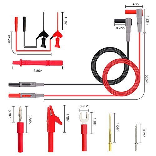 22in1 Multimeter Test Lead Kit,LIUMY Universal Multimeter Probes Replacements with Alligator Clips,Multimeter Needle and Accessory/Circuit Tester for Multimeters and Clamp Meter, Voltmeter Leads,etc.