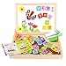 156 Pieces Wooden Educational Toy, Seacue Double Sided Drawing Easel Dry Erase Board Puzzles Alphabet Letters, Numbers, Animals Games, Educational Learning Game Toy for Kids