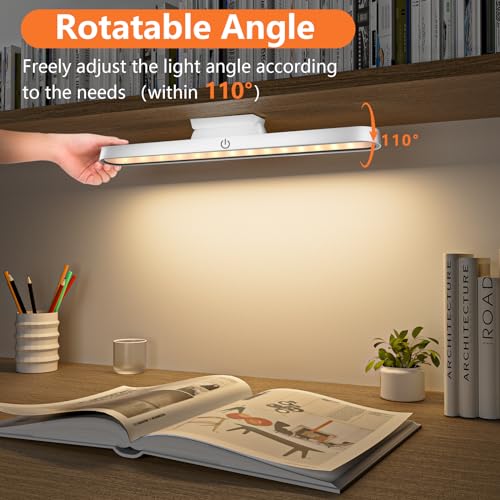 TOPPLEE LED Under Cabinet Light 2500 mAh Wireless LED Magnetic Touch Control Dimmable Night Light Kitchen USB Rechargeable for Under Cabinets, Reading, Working