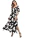 Beyove Women's Bohemian Dress Split Tie-Waist Vintage Print Floral Boho Maxi Dress