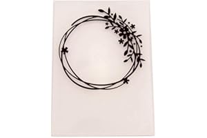 LZBRDY 4.1 by 5.7 Inches Circle Frame Leaves Plastic Template Embossing Folders for Paper-Card Scrapbooking Christmas Embossing Folders