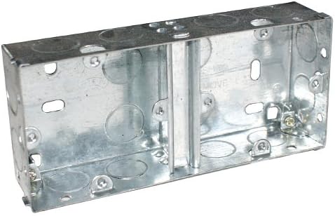 Loops 35mm Dual Metal Flush Back Box 2 Gang Pattress Brick Wall Hole
