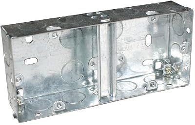 Loops 35mm Dual Metal Flush Back Box 2 Gang Pattress Brick Wall Hole