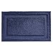 mDesign Soft Microfiber Polyester Bathroom Spa Rug Set - Water Absorbent, Machine Washable, Plush, Non-Slip - Includes 3 Rectangular Accent Rugs, Contour Mat, Toilet Lid Cover - Set of 5 - Navy Blue