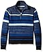 Nautica Boys' Zip Neck Horizon Striped Sweater with Quarter Zip