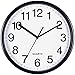 Bernhard Products Black Wall Clock Silent Non Ticking Quality Quartz Battery Operated Round Easy to Read Home/Office/Classroom/School Clock (13 in.)
