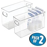 mDesign Baby Food Organizer Bin for Breast Milk Storage Bags/Formula - Pack of 2, 10
