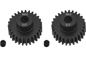 ADORLY 2Pcs Hard Steel 32P 0.8M 27T Pinion Gear Motor Gear 5mm Shaft for Traxxas Udr Pinion Gear 5647 Upgrade Parts