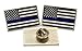 3 Pack of Thin Blue Line American Flag Police Support Lapel Pins