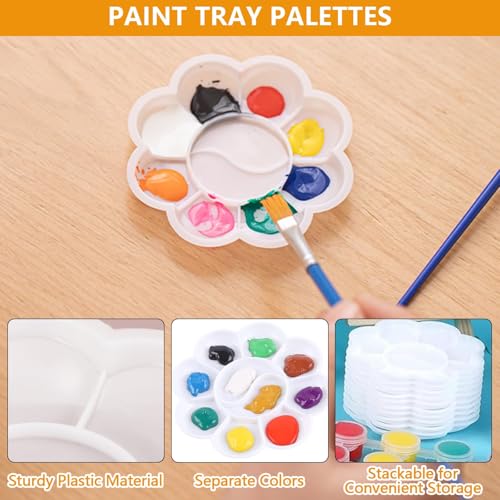 60 Pieces Mini Canvas Art Easel 12 Small Triangular Artist Easels with 12 Canvases, 12 Brushes and 12 Paint Palettes and 12 Watercolor for Fans and Artists