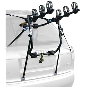 Perruzo Cruiser Delux 3 Bike Boot Fitting Car Rack in Black